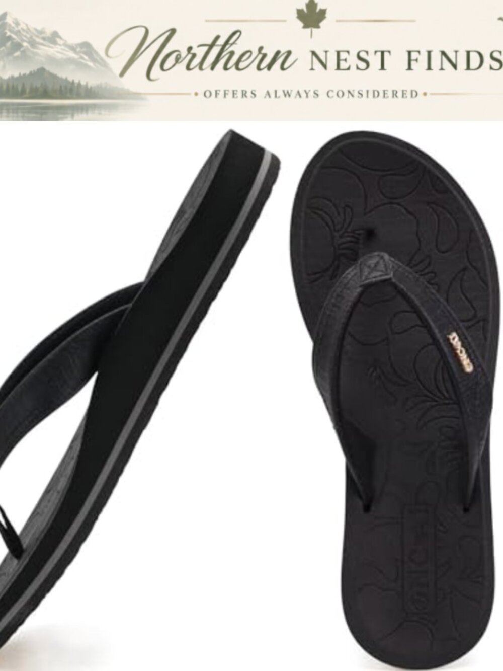 ONCAI Women's Flip Flops with Arch Support Yoga Mat Beach Thong Sandals